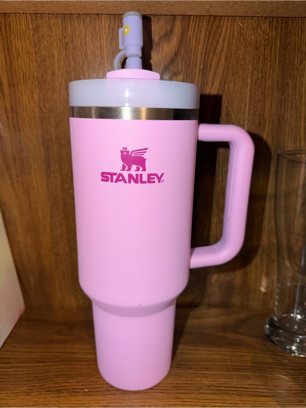 Stanley Pink Insulated Mug with Handle and Straw Lid